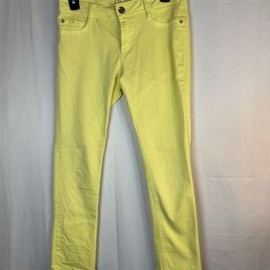 DL1961 Jeans Womens Size 26 Yellow Mid Rise Skinny Stretch 5-Pocket Denim